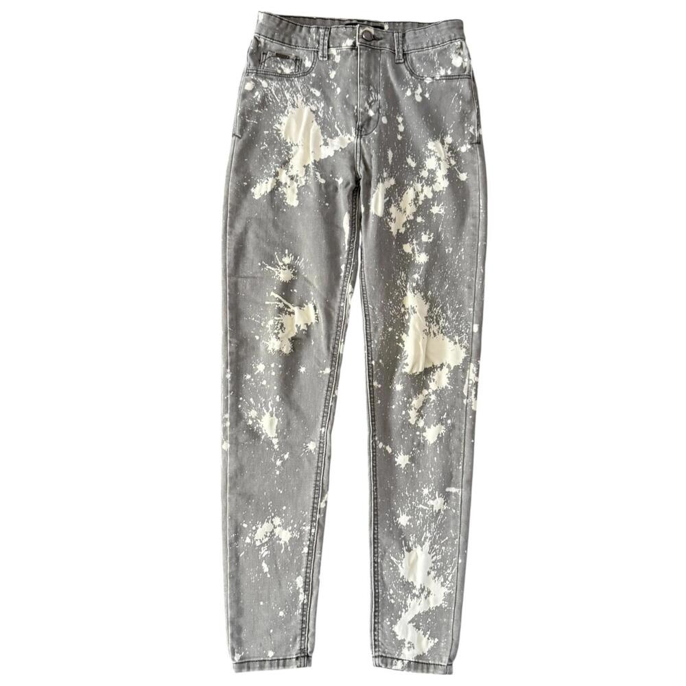 Zara Gray and Cream Skinny Jeans